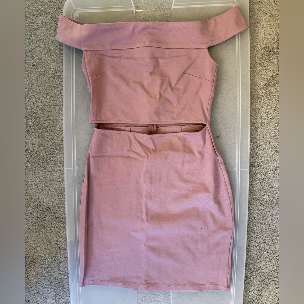 Urban Outfitters Mauve Off-Shoulder Mini Dress
